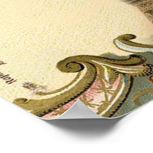  - kunstblauw zwemt in eiffeltoren poster (Hoek)