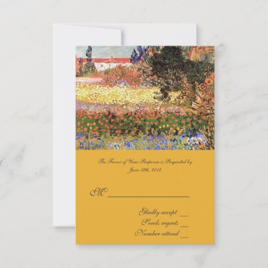 kunstbloeiende tuin, RSVP bruiloft (Voorkant)