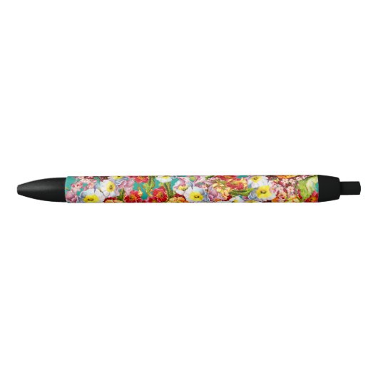 kunstbloem Primrose Zwarte Inkt Pen (Voorkant)