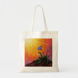 kunstbloem voor waterverf met een waterval in lich tote bag