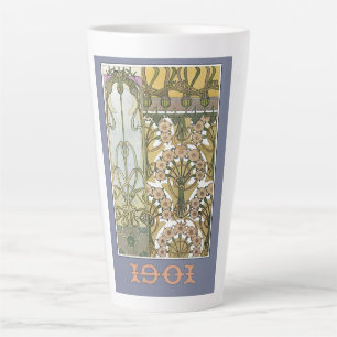 Kunstbloemen alphonse mucha florale kunst latte mok