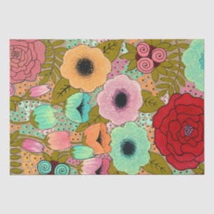 Kunstbloemen, geschilderd kunstjournaal, schittere tissuepapier