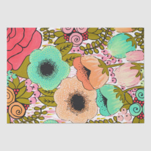 Kunstbloemen, geschilderd kunstjournaal, schittere tissuepapier