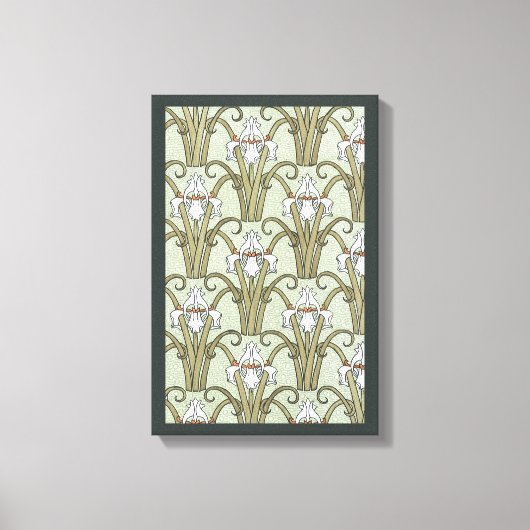  kunstbloemen in een tuin canvas afdruk (Voorkant)