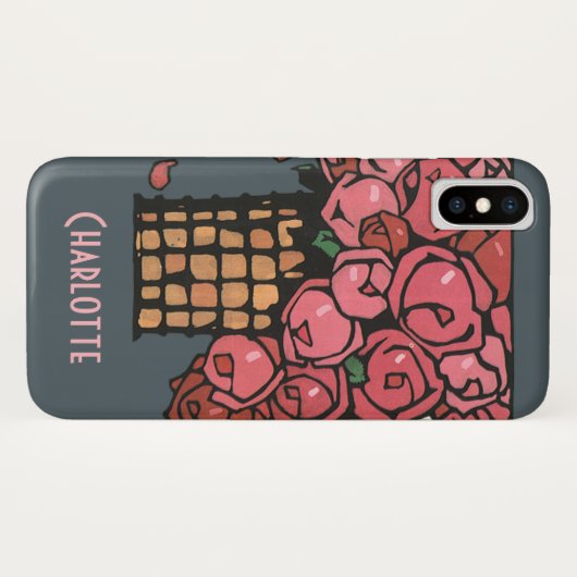kunstbloemen, roze Rozen van de tuin Case-Mate iPhone Case (Achterkant (horizontaal))