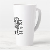 Kunstboeken en koffie lezen latte mok (Rechterhoek)