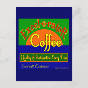 KunstBriefkaart met Excel Coffee Retro Label Briefkaart