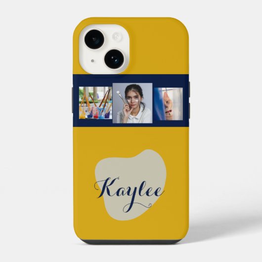 Kunstcollage Script Monogram iPhone Hoesje iPhone 14 Hoesje (Achterkant)