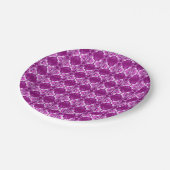 Kunstdebehang - paars en wit papieren bordje (Gekanteld)