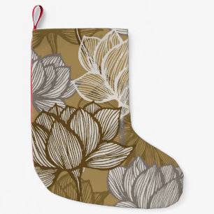 Kunstdebloem. Bloed gouden lijnkunst. Kleine Kerstsok