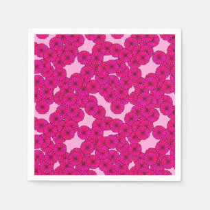 Kunstdebloem - magenta op roze servetten