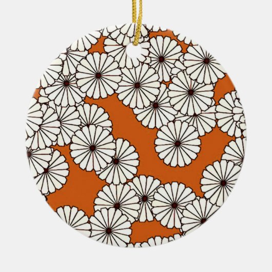 Kunstdebloem - roestroom keramisch ornament (Voorkant)