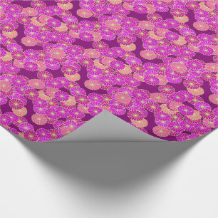 Kunstdebloem - schoppen van violet, koraal cadeaupapier