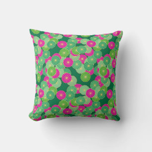 Kunstdebloem - tinten groen, fuchsie kussen