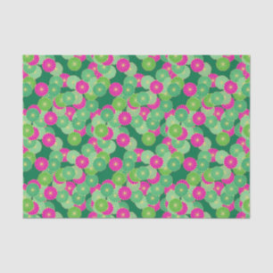 Kunstdebloem - tinten groen, fuchsie tissuepapier
