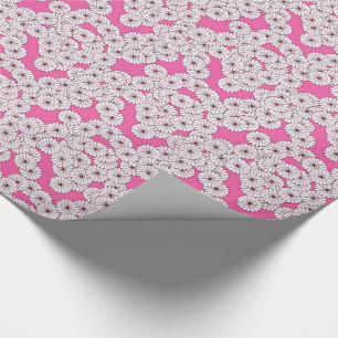 Kunstdebloem - wit op roze cadeaupapier