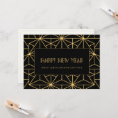  kunstdeco 1920 Gelukkig nieuwjaar Kaart (Voorkant / Achterkant in situ)