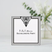  kunstdeco Blk Wit Lijst #1 SQ Bachelorette Kaart (Staand voorkant)