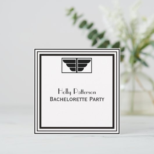 kunstdeco Blk Wit Lijst #2 SQ Bachelorette Kaart (Staand voorkant)