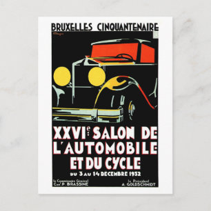 kunstdeco Brussels auto salon Briefkaart