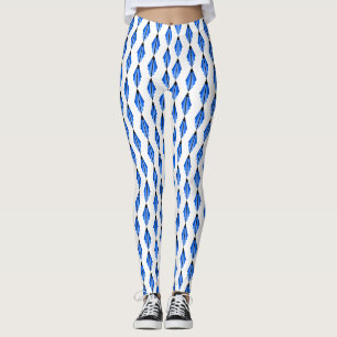 Kunstdeco-element in diep blauw leggings