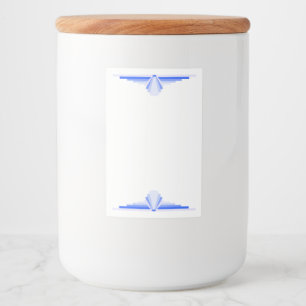 Kunstdeco-element in donkerblauw voedseletiket voedselcontainer etiket