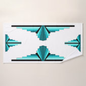 Kunstdeco-elementen in blauwgroen groen badhanddoek (Badhanddoek)