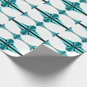 Kunstdeco-elementen in blauwgroen groen cadeaupapier (Hoek)