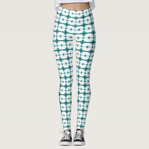 Kunstdeco-elementen in blauwgroen groen leggings