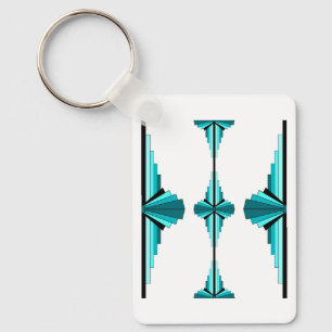 Kunstdeco-elementen in blauwgroen groen sleutelhanger