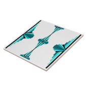 Kunstdeco-elementen in blauwgroen groen tegeltje (Zijkant)