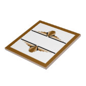 Kunstdeco-elementen in donker en lichtgeel tegeltje (Zijkant)