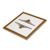 Kunstdeco-elementen in donker en lichtgeel tegeltje (Zijkant)