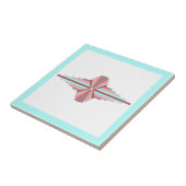 Kunstdeco-elementen in donker roos en blauw tegeltje (Zijkant)