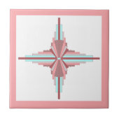 Kunstdeco-elementen in donker roos en blauw tegeltje (Voorkant)