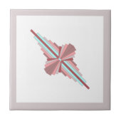 Kunstdeco-elementen in donker roos en blauw tegeltje (Voorkant)