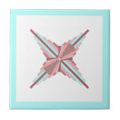 Kunstdeco-elementen in donker roos en blauw tegeltje (Voorkant)