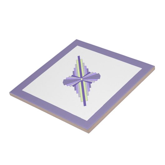 Kunstdeco-elementen in druiven, citroenen en lila tegeltje (Zijkant)