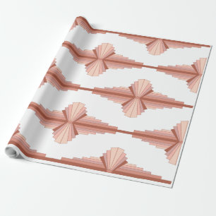 Kunstdeco-elementen in een roos goudpalet cadeaupapier