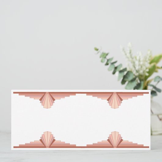 Kunstdeco-elementen in een roos goudpalet menu (Staand voorkant)