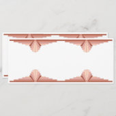 Kunstdeco-elementen in een roos goudpalet menu (Voorkant / Achterkant)