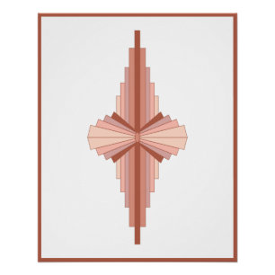 Kunstdeco-elementen in een roos goudpalet perfect poster