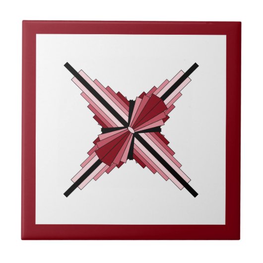 Kunstdeco-elementen in frambozen en roze tegeltje (Voorkant)