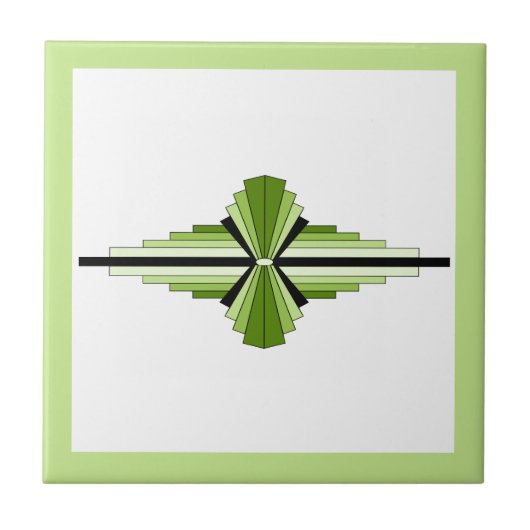 Kunstdeco-elementen in mossy greens tegeltje (Voorkant)