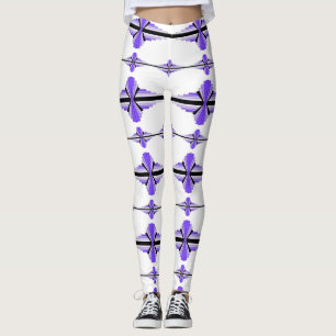 Kunstdeco-elementen in pastel-paarse leggings