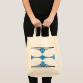 Kunstdeco-elementen in pastelblauw tote bag (Voorkant (product))