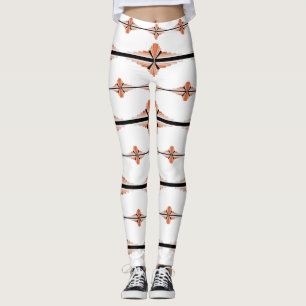 Kunstdeco-elementen in pastelperzikleggings leggings
