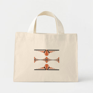 Kunstdeco-elementen in pastelsinaasappel mini tote bag