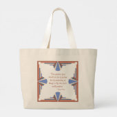 Kunstdeco-elementen in roos goud en blauw grote tote bag (Achterkant)