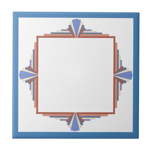 Kunstdeco-elementen in roos goud en blauw tegeltje (Voorkant)